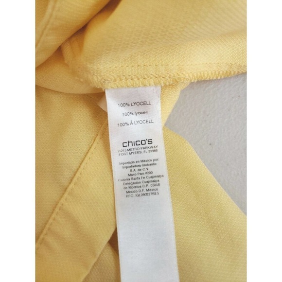 Chico's~Size 3 (XL)~Yellow Unlined Open Front Blazer Collar & Lapels Epaulettess - Picture 13 of 16